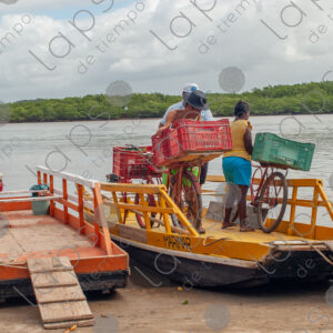 Two barges on the riverbank