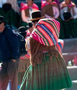 Cholita Wearing Green Skirt