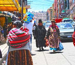 Traffic in La Paz, Bolivia